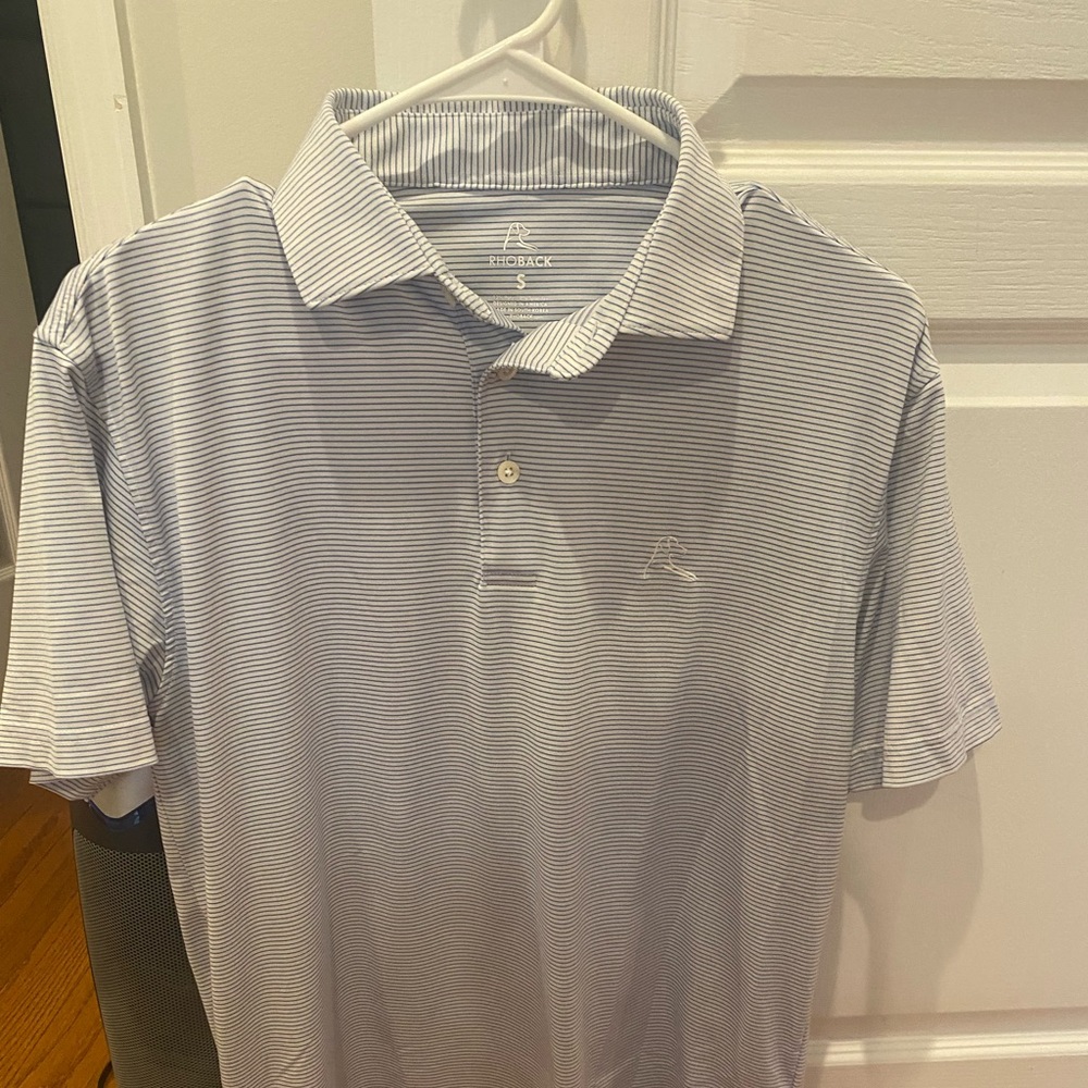 Rhoback Striped Polo- Size Small